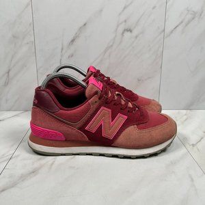 New Balance 574 v2 Classic Womens Sz 8 B Garnet Pink Athletic Sneaker Shoes